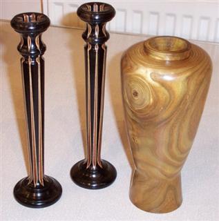 Franks's winning candlesticks and one of his other pieces